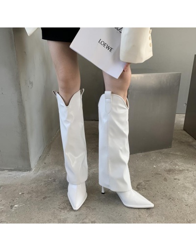 Spring White Stiletto  High  Heel Boots #801135 $109.16 USD, Wholesale Fashion Boots