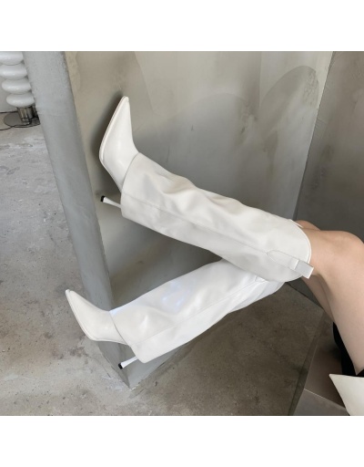 Replica Spring White Stiletto  High  Heel Boots #801135 $109.16 USD for Wholesale