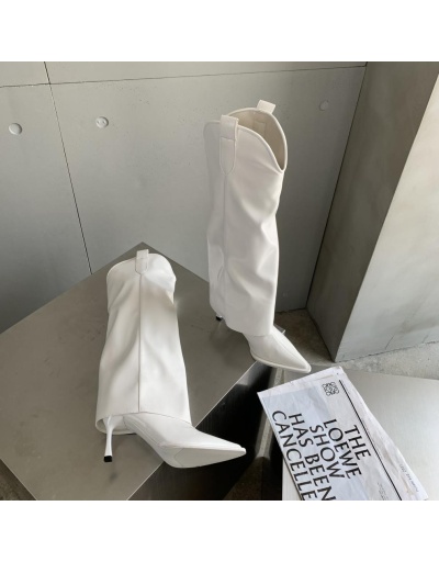 Replica Spring White Stiletto  High  Heel Boots #801135 $109.16 USD for Wholesale