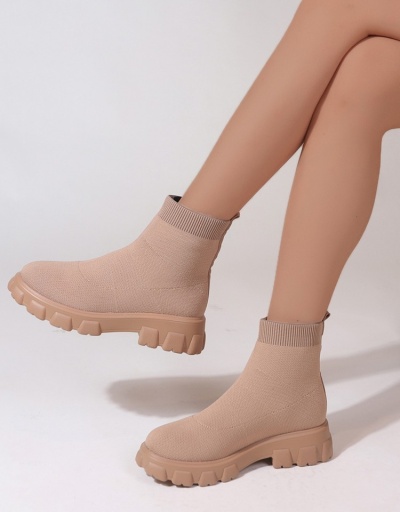  Casual Pure Color Knitting Short Martin Boots #801140 $51.48 USD, Wholesale Fashion Boots