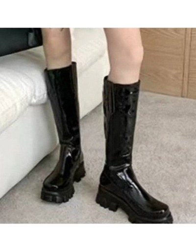 Replica Ladies Black Solid Platform Mid Calf Boots #801156 $73.61 USD for Wholesale