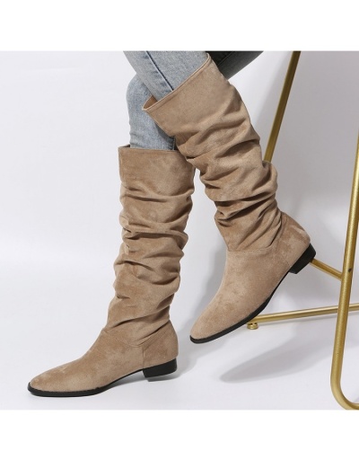  2022 Round Toe Suede Women's Mid Calf Boots #801165 $40.74 USD, Wholesale Fashion Boots