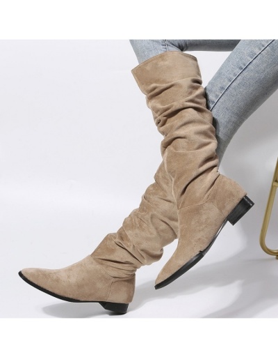 Replica  2022 Round Toe Suede Women's Mid Calf Boots #801165 $40.74 USD for Wholesale