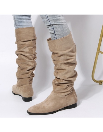 Replica  2022 Round Toe Suede Women's Mid Calf Boots #801165 $40.74 USD for Wholesale