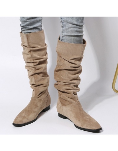 Replica  2022 Round Toe Suede Women's Mid Calf Boots #801165 $40.74 USD for Wholesale