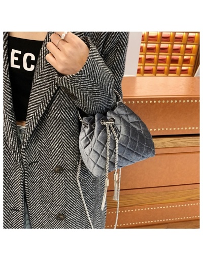 Velvet Rhombus Lattice  Chain Ladies Shoulder Bags #801179 $31.23 USD, Wholesale Fashion Satchels