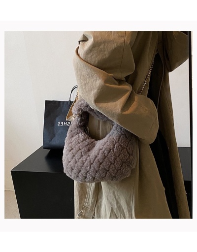 Fluffy White Chain Shoulder Bag Handbags #801195 $27.30 USD, Wholesale Fashion Satchels