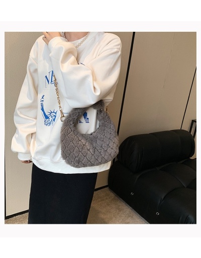 Replica Fluffy White Chain Shoulder Bag Handbags #801195 $27.30 USD for Wholesale