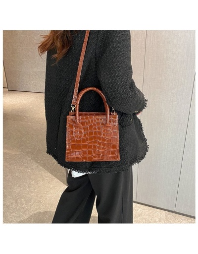 Replica  Stone Pattern PU Solid Ladies Shoulder Handbag #801222 $20.00 USD for Wholesale