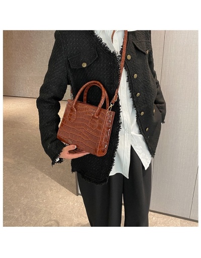 Replica  Stone Pattern PU Solid Ladies Shoulder Handbag #801222 $20.00 USD for Wholesale