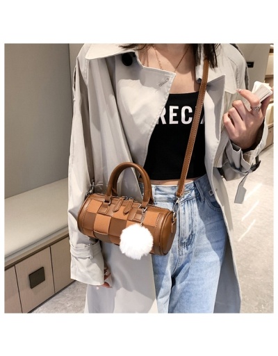 Replica  PU Contrast Color Plaid Women's Messenger Bags #801235 $36.45 USD for Wholesale