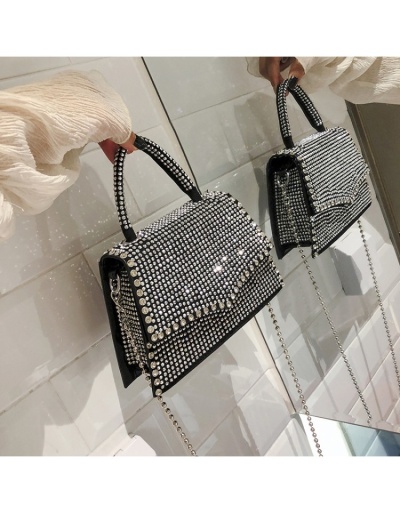 Replica  Rhinestone  Black Fashion Shoulder Bags #801258 $39.48 USD for Wholesale