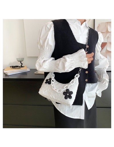 Replica Cute Flower Ruched Black Shoulder Bags #801259 $15.40 USD for Wholesale