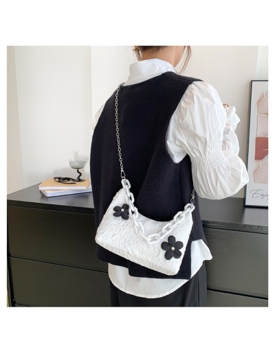 Replica Cute Flower Ruched Black Shoulder Bags #801259 $15.40 USD for Wholesale