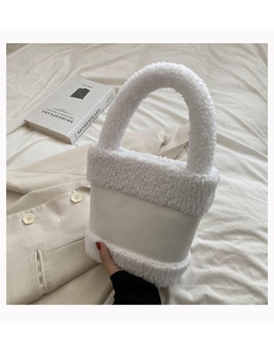 Replica  PU Plush Women's Portable Bucket Bags #801279 $46.20 USD for Wholesale