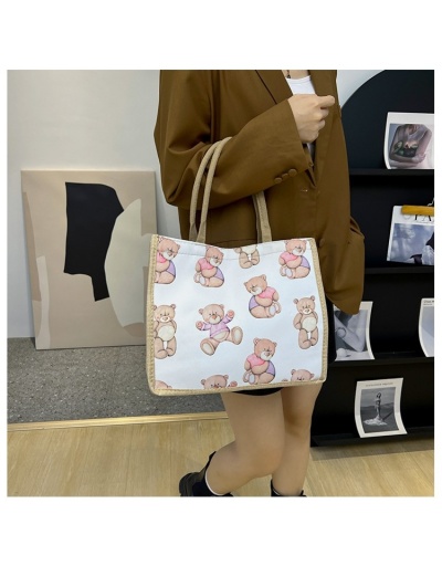 Replica  Casual Canvas Cute Cartoon Printed Tote Bag #801289 $18.20 USD for Wholesale