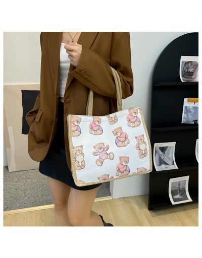 Replica  Casual Canvas Cute Cartoon Printed Tote Bag #801289 $18.20 USD for Wholesale