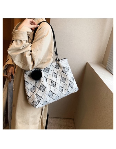 Replica Rhombus Lattice  Fall Black Tote Bags #801296 $35.00 USD for Wholesale