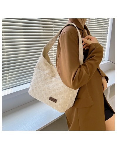 Replica Casual Canvas Grid Black Shoulder Bags #801298 $24.05 USD for Wholesale