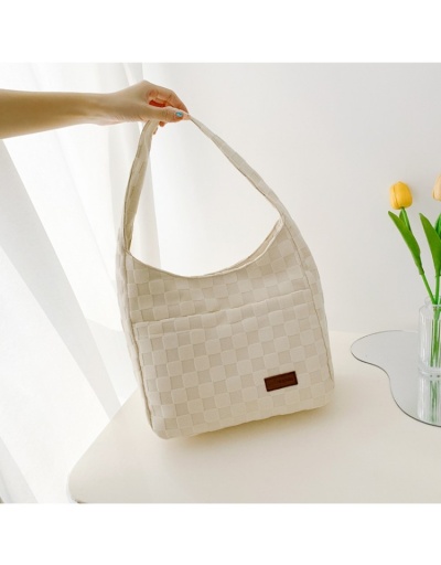 Replica Casual Canvas Grid Black Shoulder Bags #801298 $24.05 USD for Wholesale