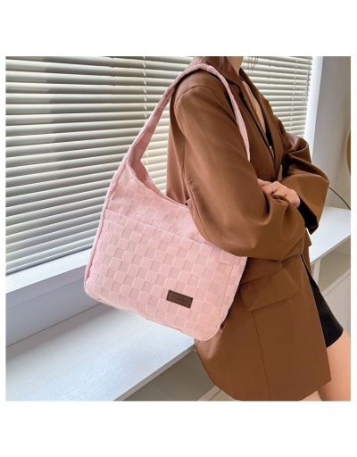 Replica Casual Canvas Grid Black Shoulder Bags #801298 $24.05 USD for Wholesale