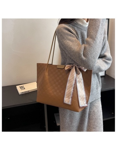 Versatile Travel Grid Solid Shoulder Tote Bags #801305 $46.20 USD, Wholesale Fashion Handbags