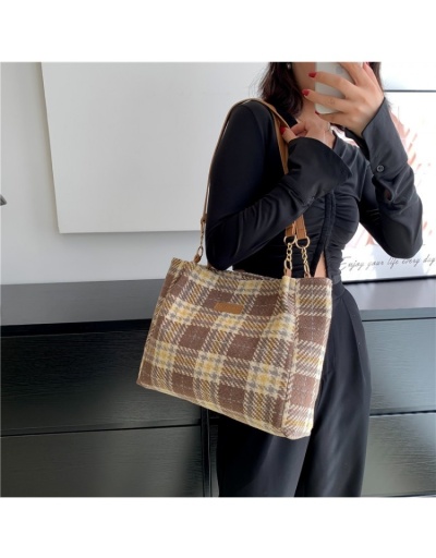 Black Canvas Plaid  Ladies Tote Bags #801312 $21.60 USD, Wholesale Fashion Handbags