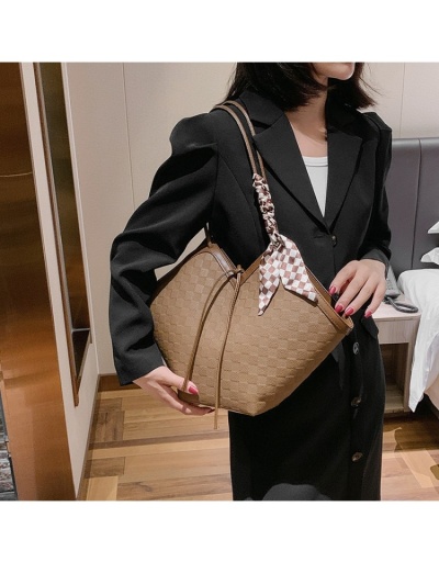 Replica  PU Plaid Large Capacity Women's Bag #801315 $39.23 USD for Wholesale