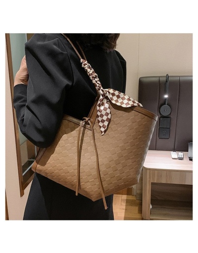 Replica  PU Plaid Large Capacity Women's Bag #801315 $39.23 USD for Wholesale