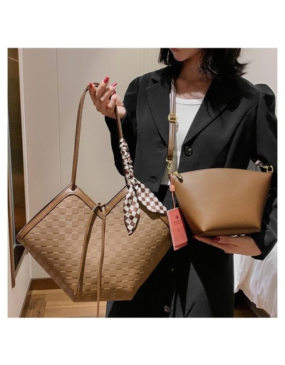 Replica  PU Plaid Large Capacity Women's Bag #801315 $39.23 USD for Wholesale