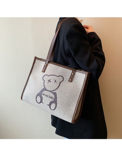 Contrast Color  Bear Printed Tote Bags #801323 $43.40 USD, Wholesale Fashion Handbags