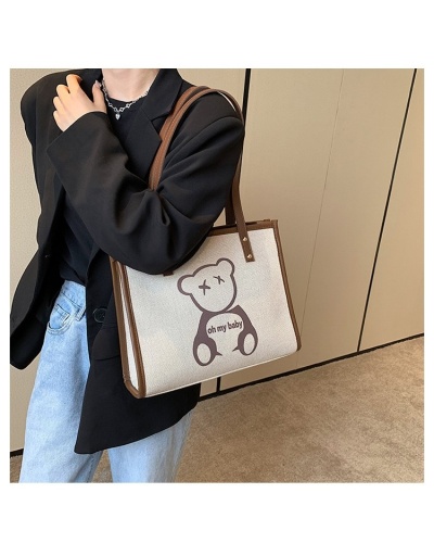 Replica Contrast Color  Bear Printed Tote Bags #801323 $43.40 USD for Wholesale