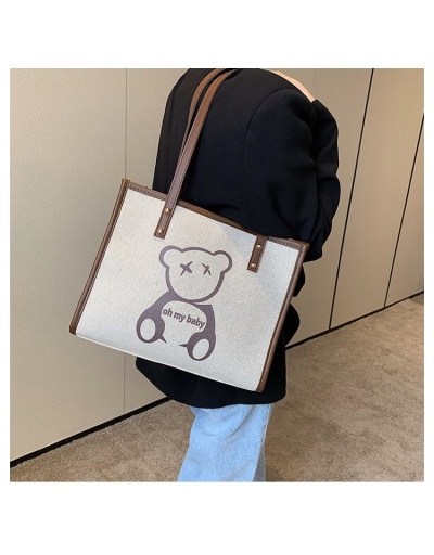 Replica Contrast Color  Bear Printed Tote Bags #801323 $43.40 USD for Wholesale