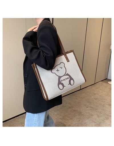 Replica Contrast Color  Bear Printed Tote Bags #801323 $43.40 USD for Wholesale