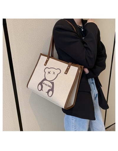 Replica Contrast Color  Bear Printed Tote Bags #801323 $43.40 USD for Wholesale