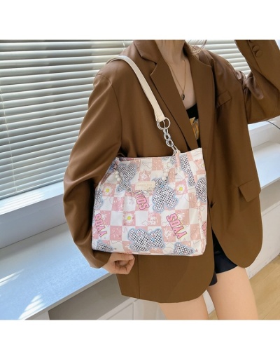 Fashionable Grid Bear Printed Tote Bags #801324 $18.75 USD, Wholesale Fashion Handbags