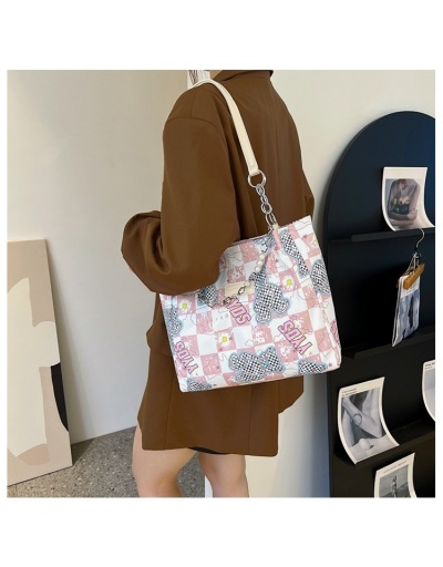 Replica Fashionable Grid Bear Printed Tote Bags #801324 $18.75 USD for Wholesale