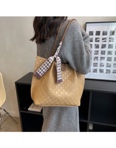 Grid Solid Ladies Shoulder Tote Bags #801329 $37.80 USD, Wholesale Fashion Handbags