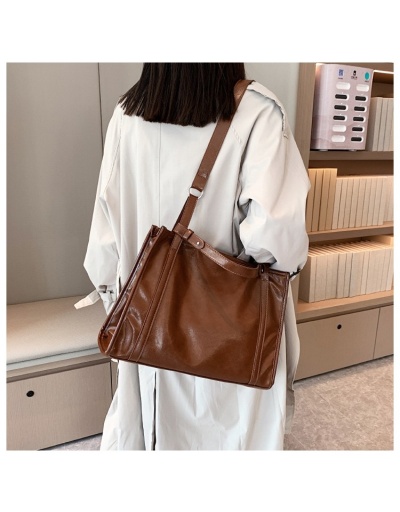 Soft PU Leather Vintage Versatile Tote Bags #801336 $43.89 USD, Wholesale Fashion Handbags