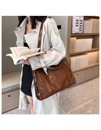 Replica Soft PU Leather Vintage Versatile Tote Bags #801336 $43.89 USD for Wholesale