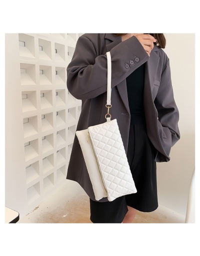 Replica Casual Street Ladies Rhombus Lattice  White Clutch Bags #801338 $12.60 USD for Wholesale