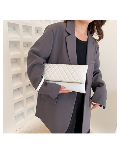 Replica Casual Street Ladies Rhombus Lattice  White Clutch Bags #801338 $12.60 USD for Wholesale