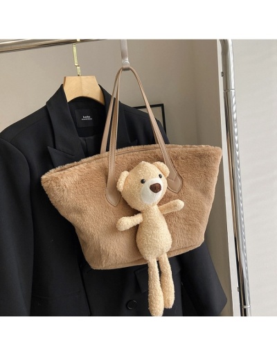  Cute Bear Plush Pure Color Large Capacity Bag #801348 $34.86 USD, Wholesale Fashion Handbags