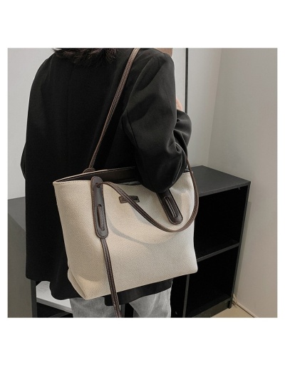 Replica Canvas Versatile Contrast Color Tote Bags #801354 $39.65 USD for Wholesale