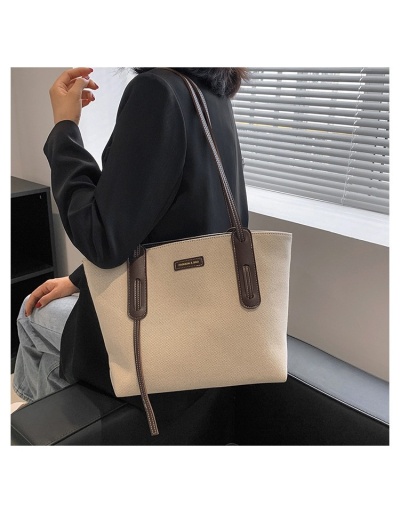 Replica Canvas Versatile Contrast Color Tote Bags #801354 $39.65 USD for Wholesale