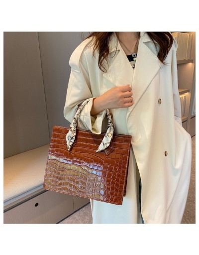 Replica  Fashion PU Pure Color Alligator Print Handbag #801369 $30.10 USD for Wholesale