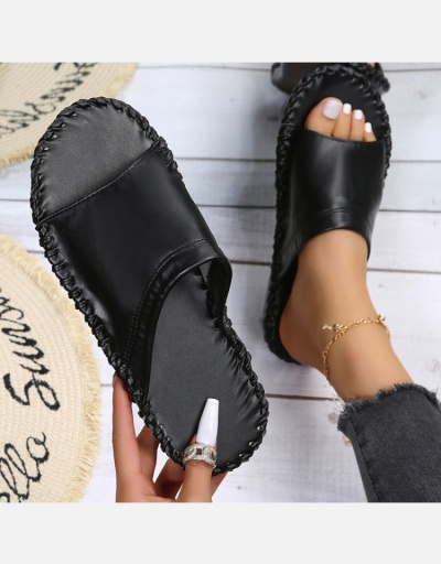 Replica Indoor Pure Color Black House Slide Slippers  #801374 $37.04 USD for Wholesale