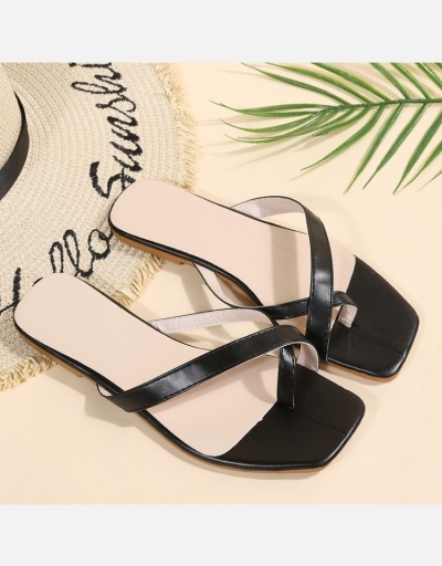 Replica Casual Flat Square Toe Solid Slippers #801382 $35.34 USD for Wholesale