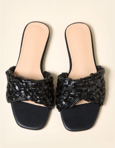 Outdoor Beach Casual Woven Flat Women Slippers #801414 $42.17 USD, Wholesale Fashion Slippers