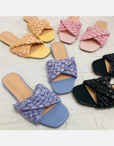 Replica Outdoor Beach Casual Woven Flat Women Slippers #801414 $42.17 USD for Wholesale